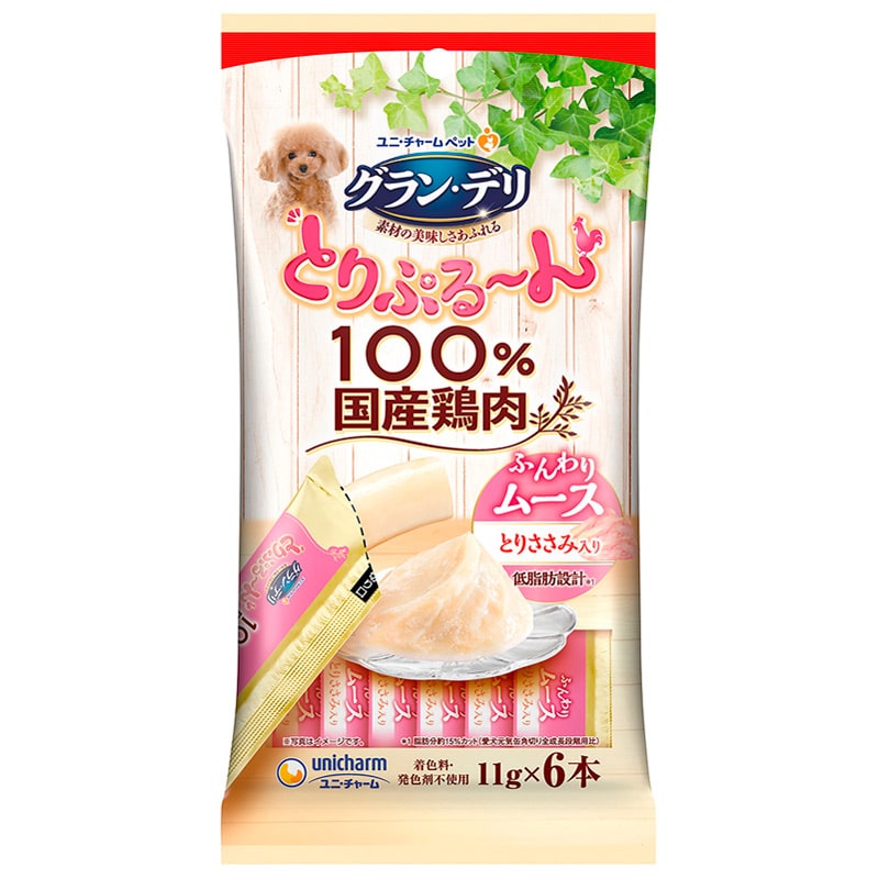ユニ・チャーム とりぷるーん ムース とりささみ 6本
