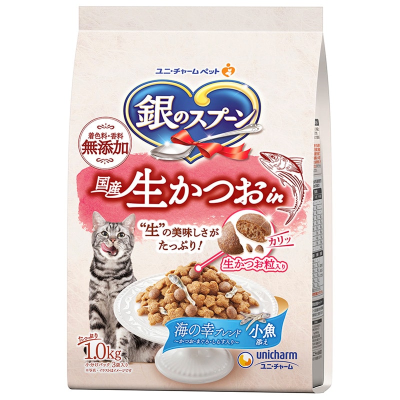 ユニ・チャーム 銀のスプーン 生かつおin海の幸ブレンド小魚 1kg