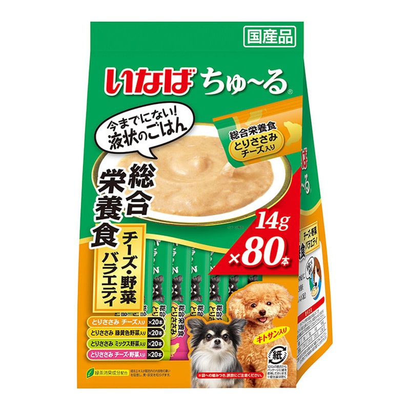 いなば 犬ちゅ〜る チーズ野菜バラエティ 14g×80本