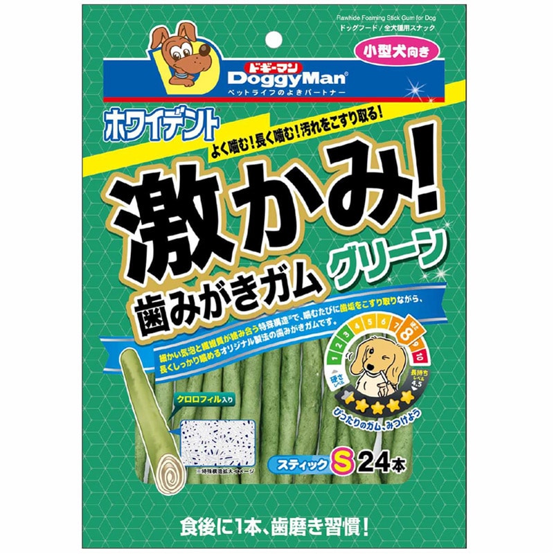 ドギーマンハヤシ 激かみ!グリーン スティックS 24本