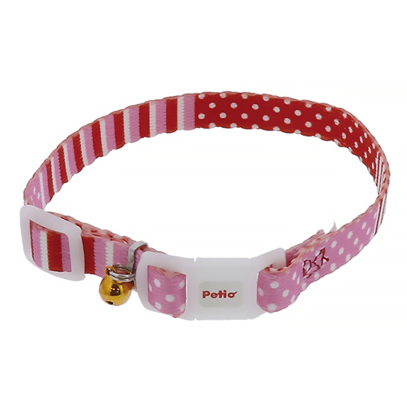 ペティオ Petio CAT COLLAR キャットカラー ボーダードットカラー ピンク