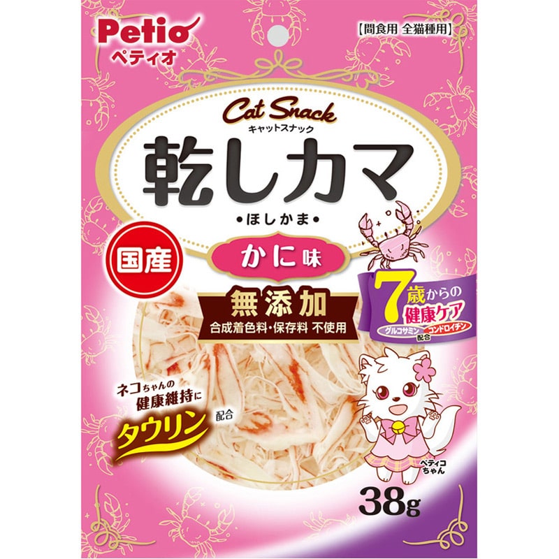 ペティオ キャットSNACK 乾しカマ かに味 7歳からの健康ケア 38g