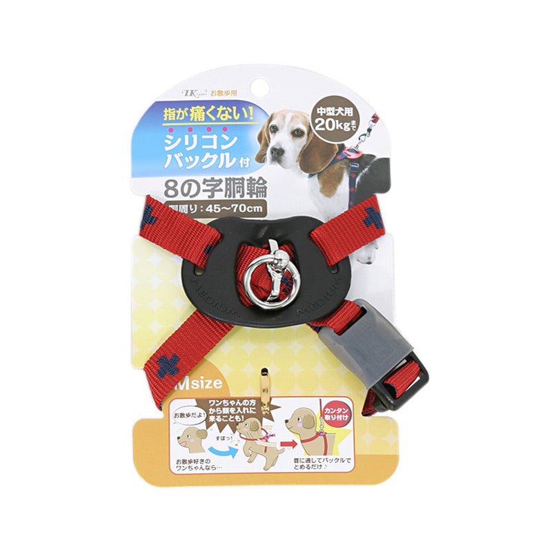 アース・ペット DSクロスプラスハーネス M 赤