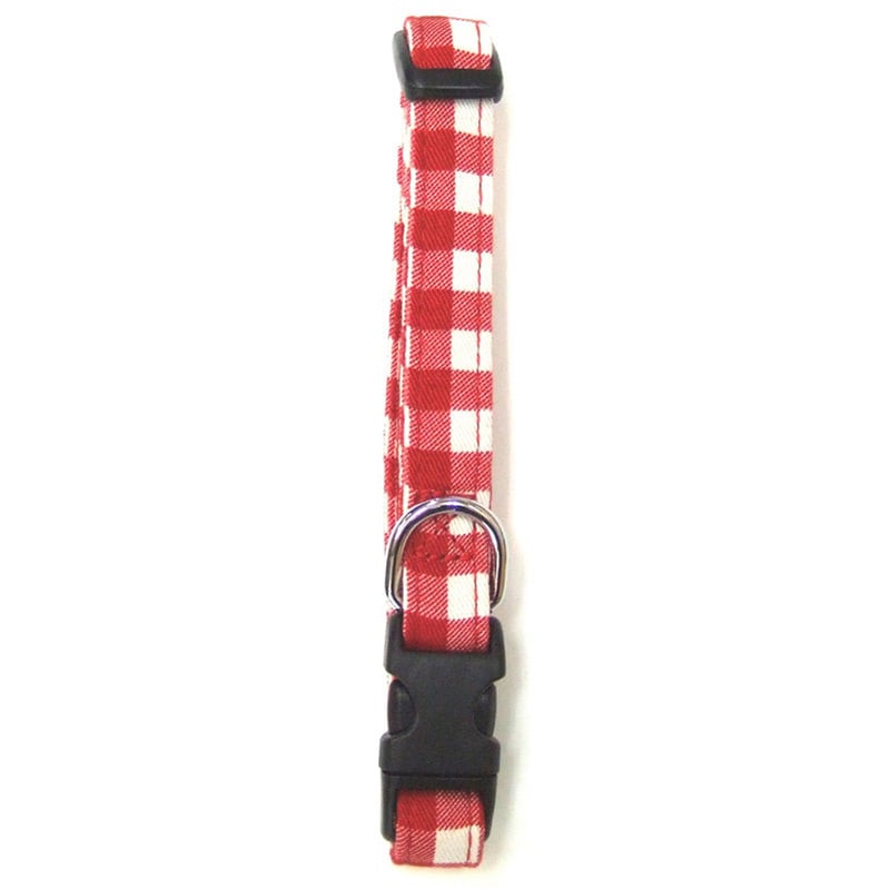 岡野 コットンチェックカラー #15 レッド