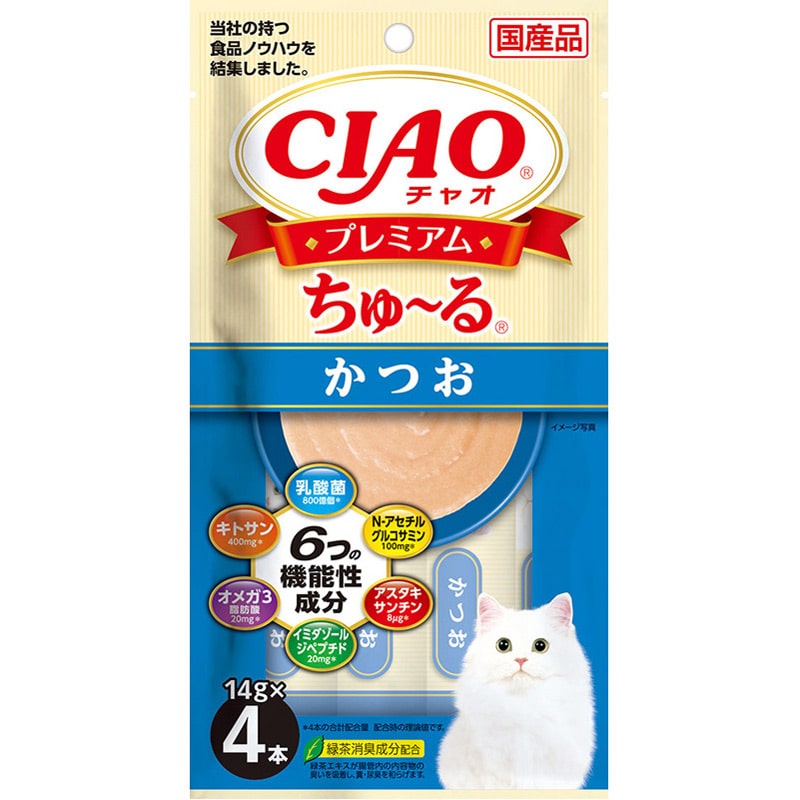 いなば CIAO プレミアムちゅ〜る かつお 14g×4本
