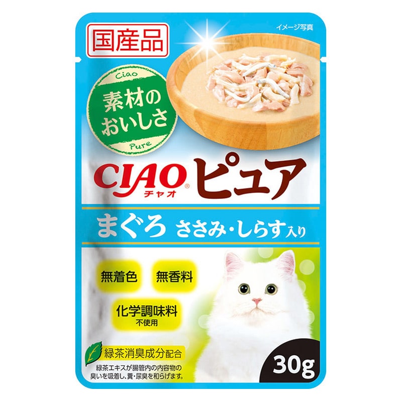 いなば CIAO ピュアパウチ まぐろ・ささみ・しらす入り 30g