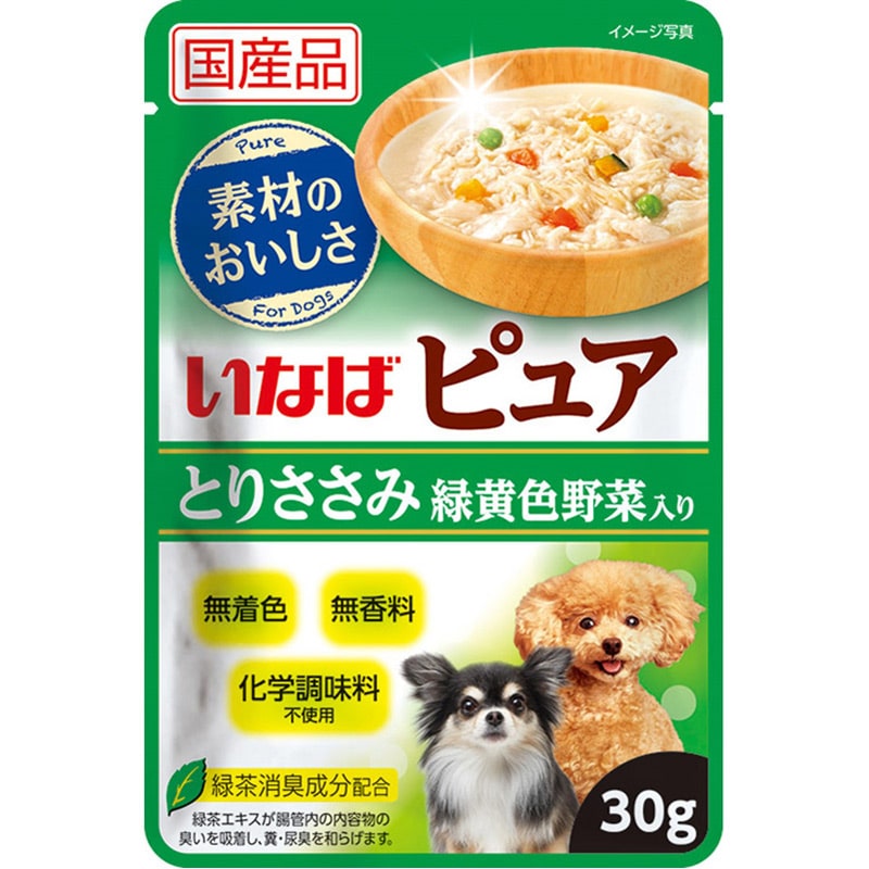 いなば ピュアパウチ とりささみ 緑黄色野菜入り 30g