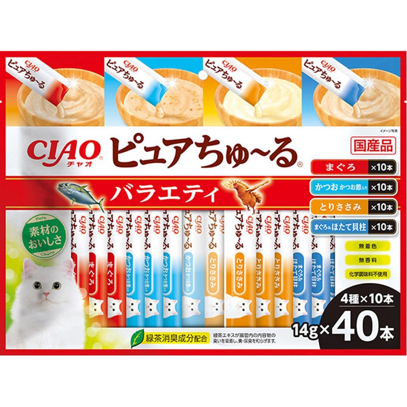 いなば CIAO ピュアちゅ〜る 40本入りバラエティ
