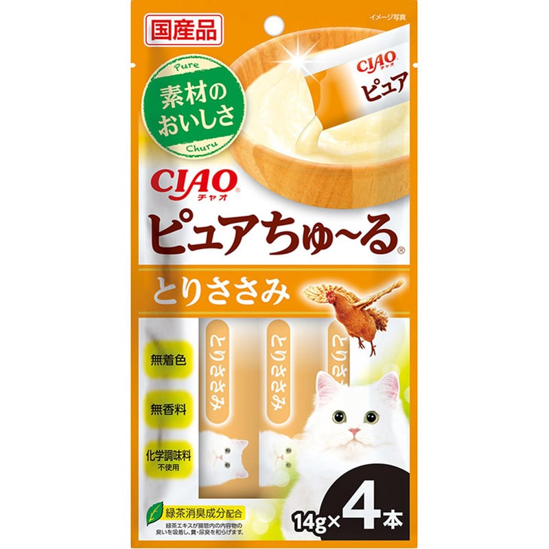 いなば CIAO ピュアちゅ〜る とりささみ 14g×4本