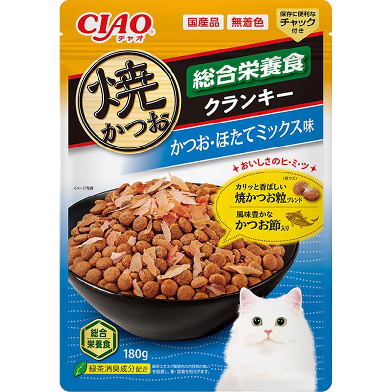 いなば 焼かつおクランキー かつおほたて ミックス180g