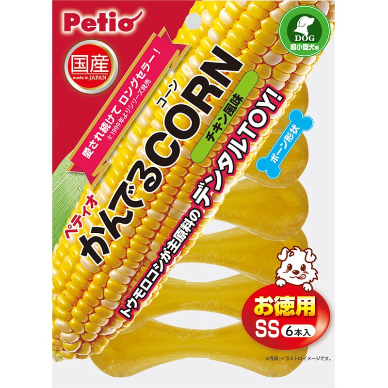ペティオ ペティオ かんでるCORNチキン風味 SS 徳用 6本