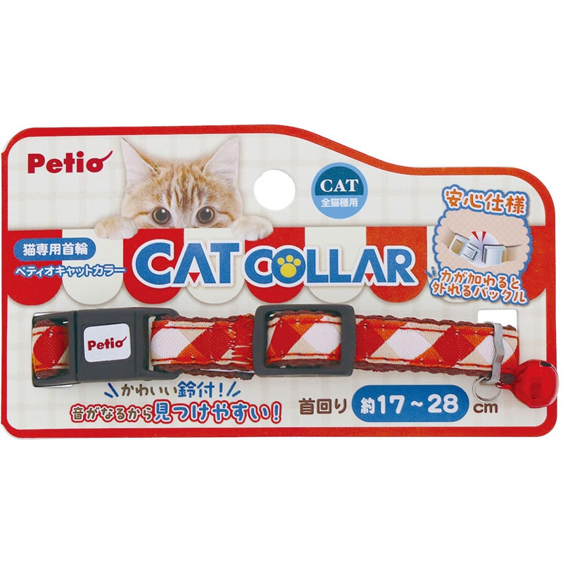 ペティオ CAT COLLAR チェック レッド