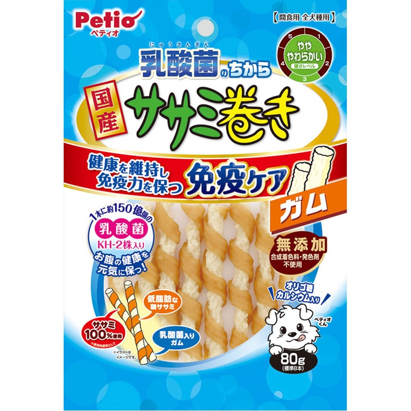 ペティオ 乳酸菌のちからササミ巻き 80g