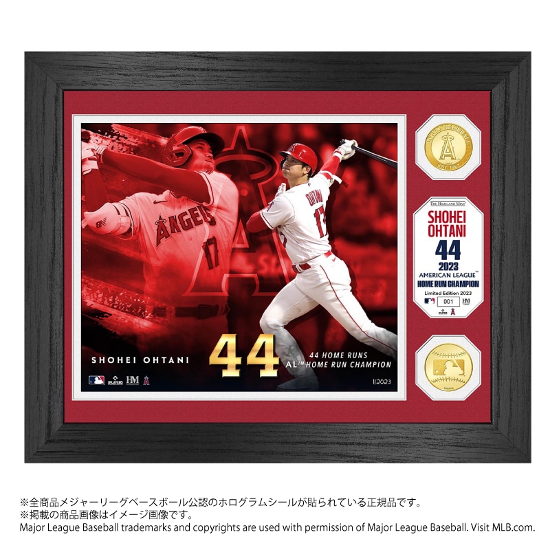 大谷翔平　2023　MLB  ASG出場記念  ダブルコインフォトミント素材ウッドフレーム＋紙
