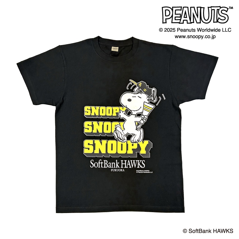 25SNOOPY HAWKS Tシャツ(ブラック) Lサイズ