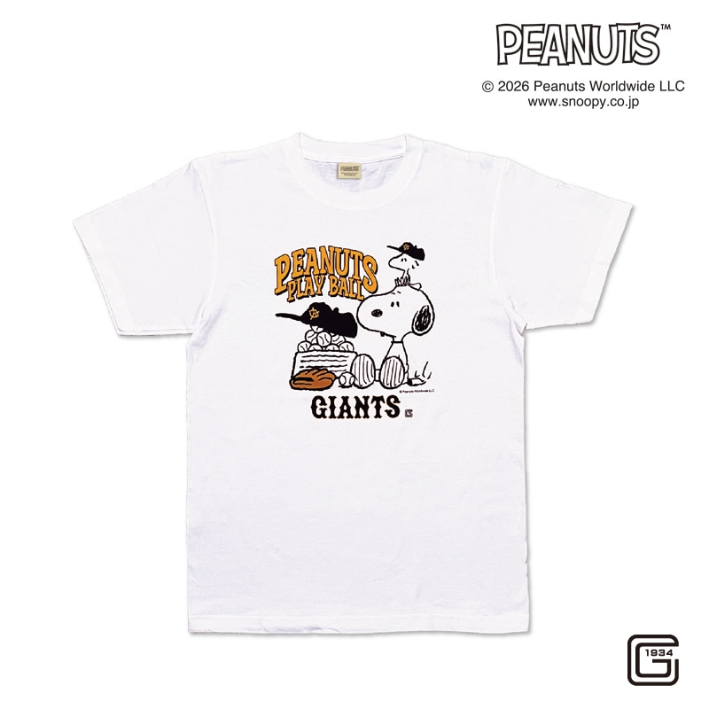 26SNOOPY GIANTS T�V���c(�z���C�g) S�`XL