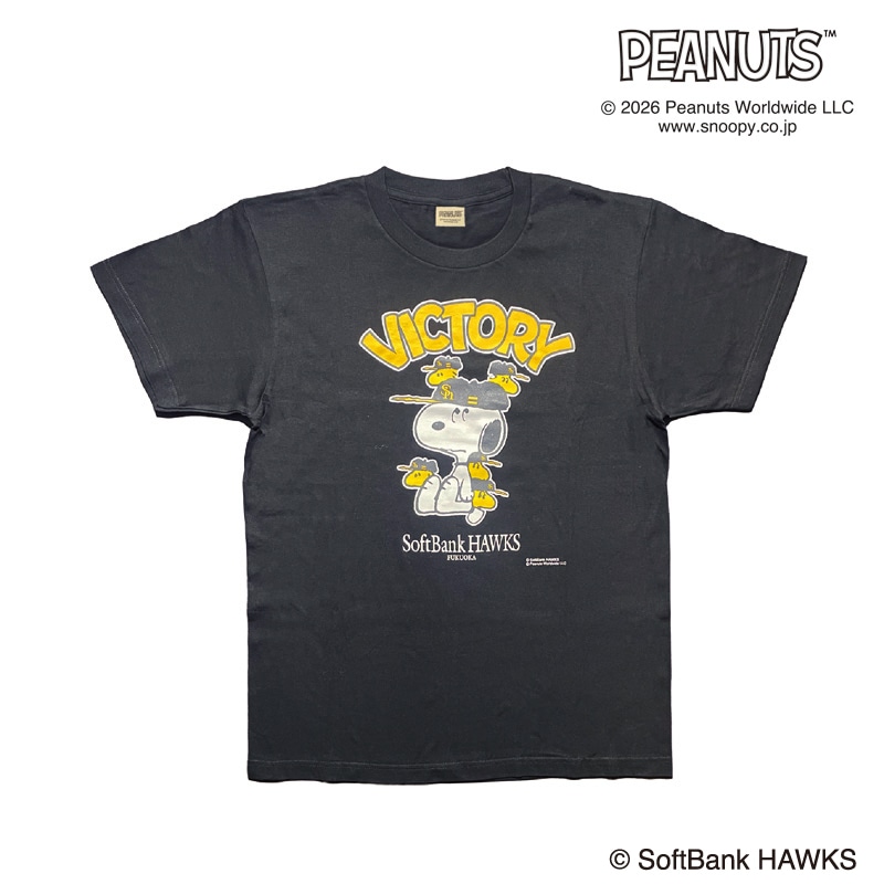 26SNOOPY HAWKS T�V���c(�u���b�N) S�`XL