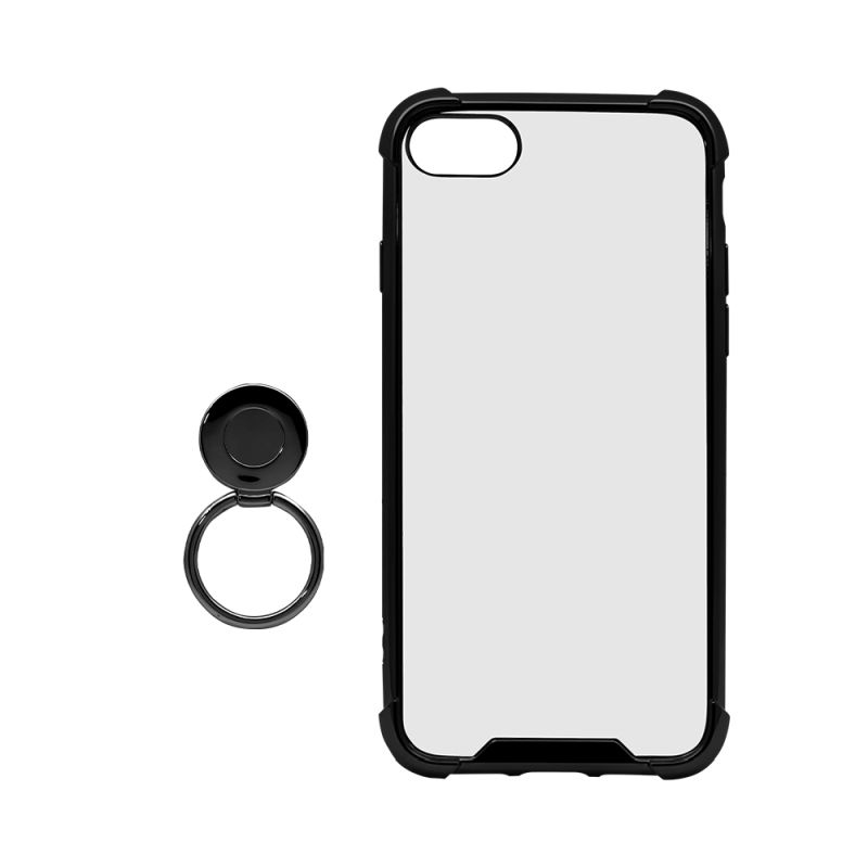 iPhone SE(2020)/8/7/6s専用 リング付き スマホケース ブラック