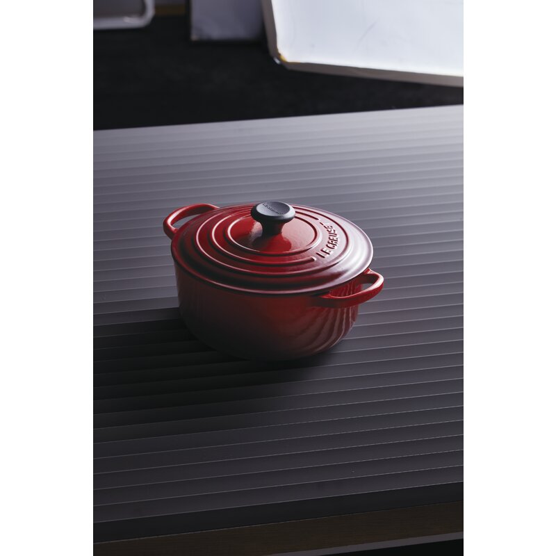 美品】LE CREUSET ココット ロンド チェリーレッド 20cm-